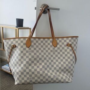 Louis Vuitton Never Full Tote (Cream and Brown Checkered)